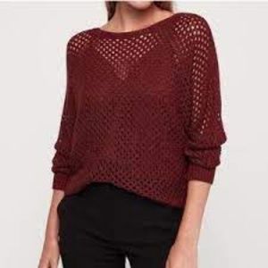Express burgundy crocheted sweater
